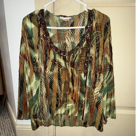 STUNNING VTG Alberto Malaki Top - Cardigan Set - Picture 1 of 4